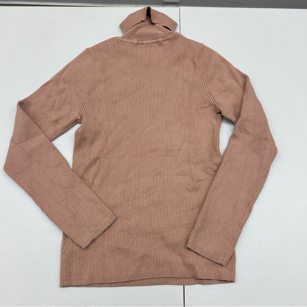 Express Tan Ribbed Turtleneck Sweater - Picture 3 of 3
